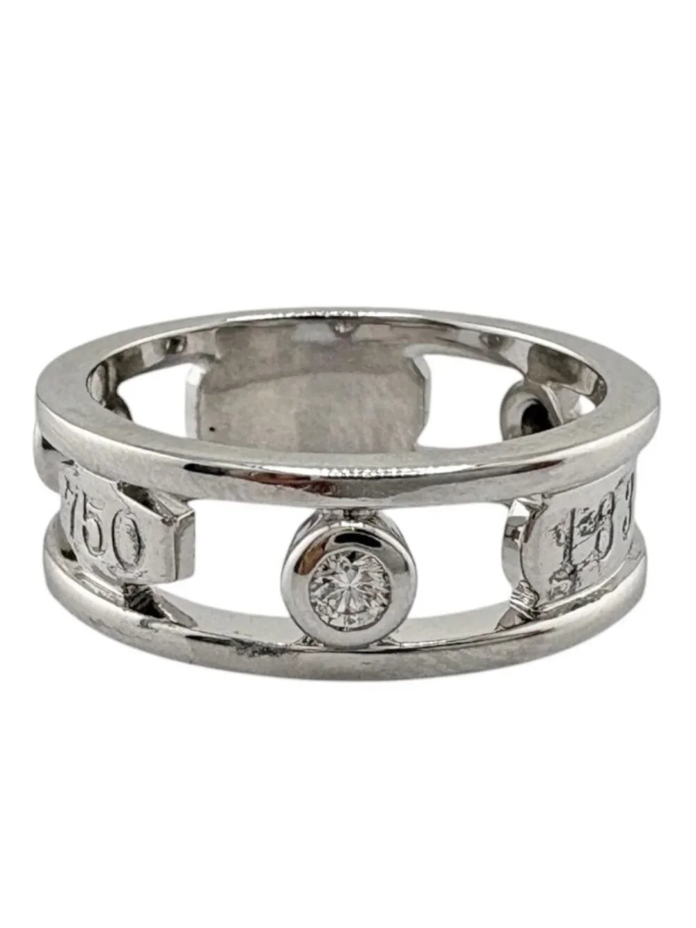 Tiffany & Co 1837 Element Ring 18k White Gold Diamond